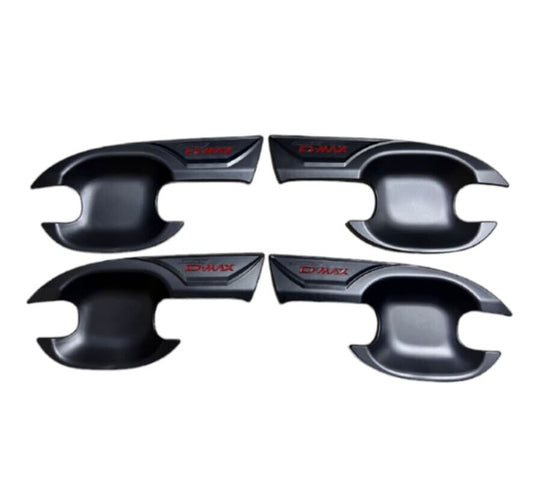 4 X Protective Door Handle Matte Black Logo Red 4 PCs Isuzu D-max Pickup 19-23