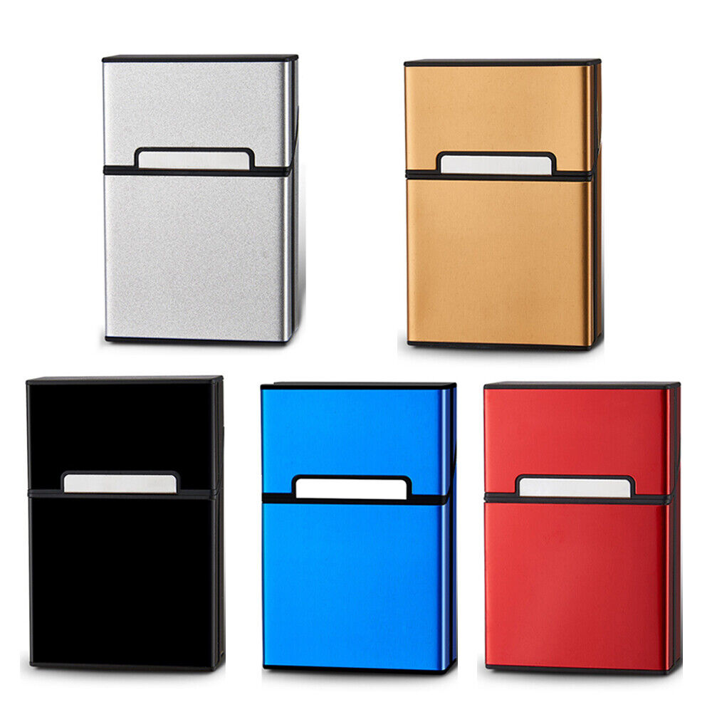 Metal Cigarette Case Aluminum Tobacco Holder Storage Container Pocket Box