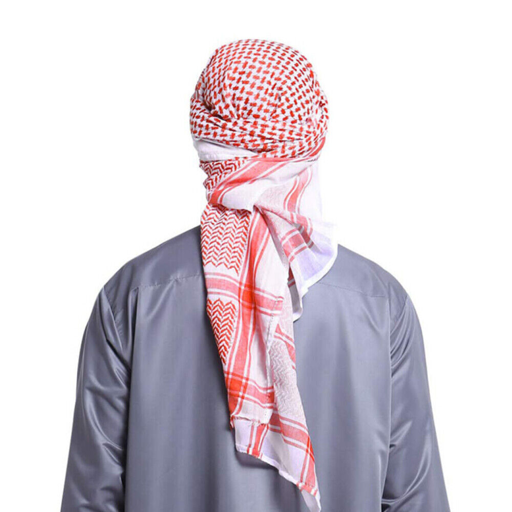 2x Men Arab Kafiya Keffiyeh Arabic Turban Muslim Shemagh Scarf Palestine Bandana