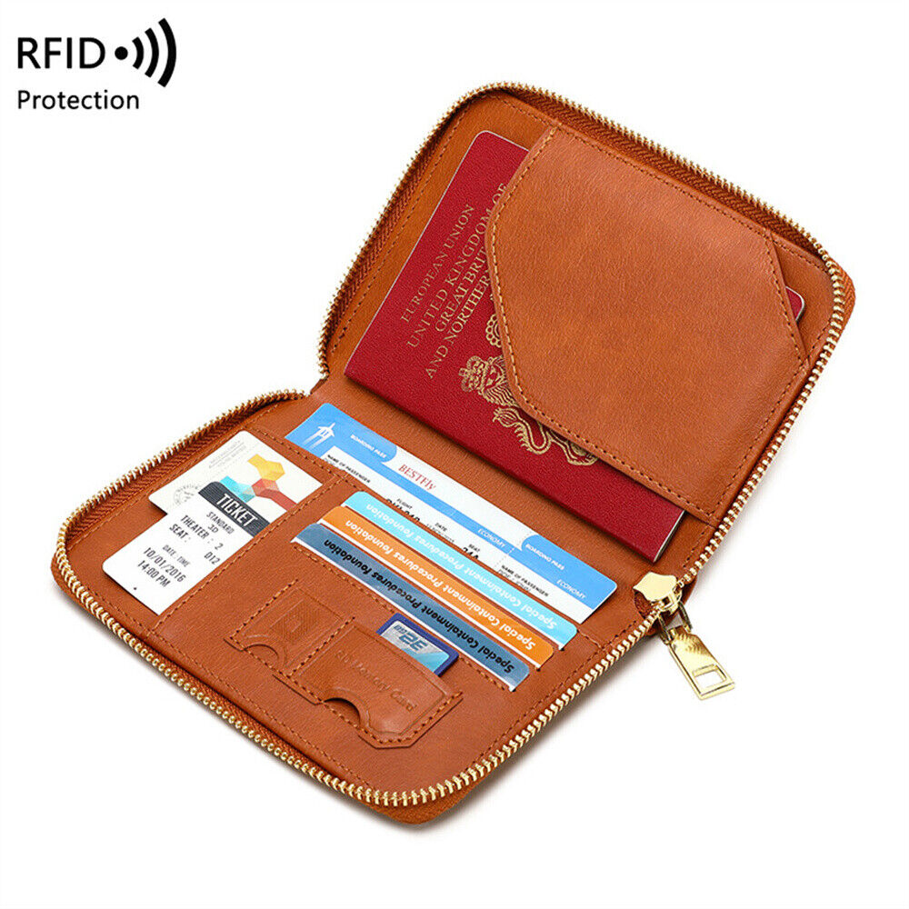 Travel Passport ID Wallet Holder Cover RFID Blocking Card Case Cover PU Leather