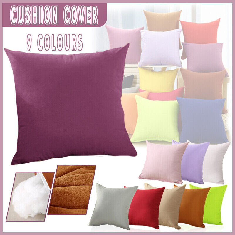 Multicoloured Plain Solid Colour Cushion Cover Covers Decorative Pillow Case