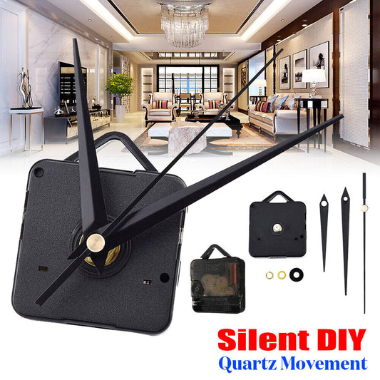 Silent Quartz Movement Wall Clock Motor Mechanism Long Pointer Repair Kit