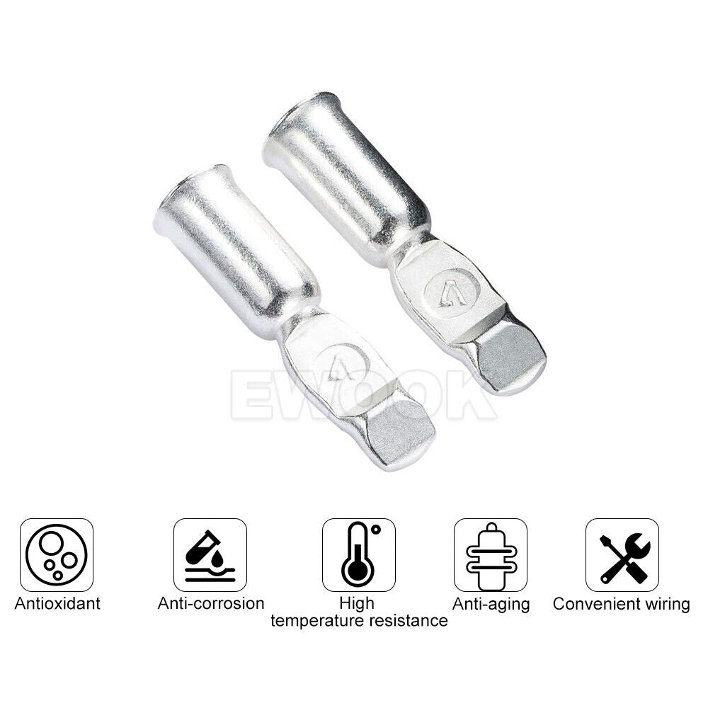 10x 50Amp Copper Terminals Connector For 50a Anderson Style Plugs Contacts 10x 50Amp 铜端子连接器，适用于 50a Anderson 型插头触点