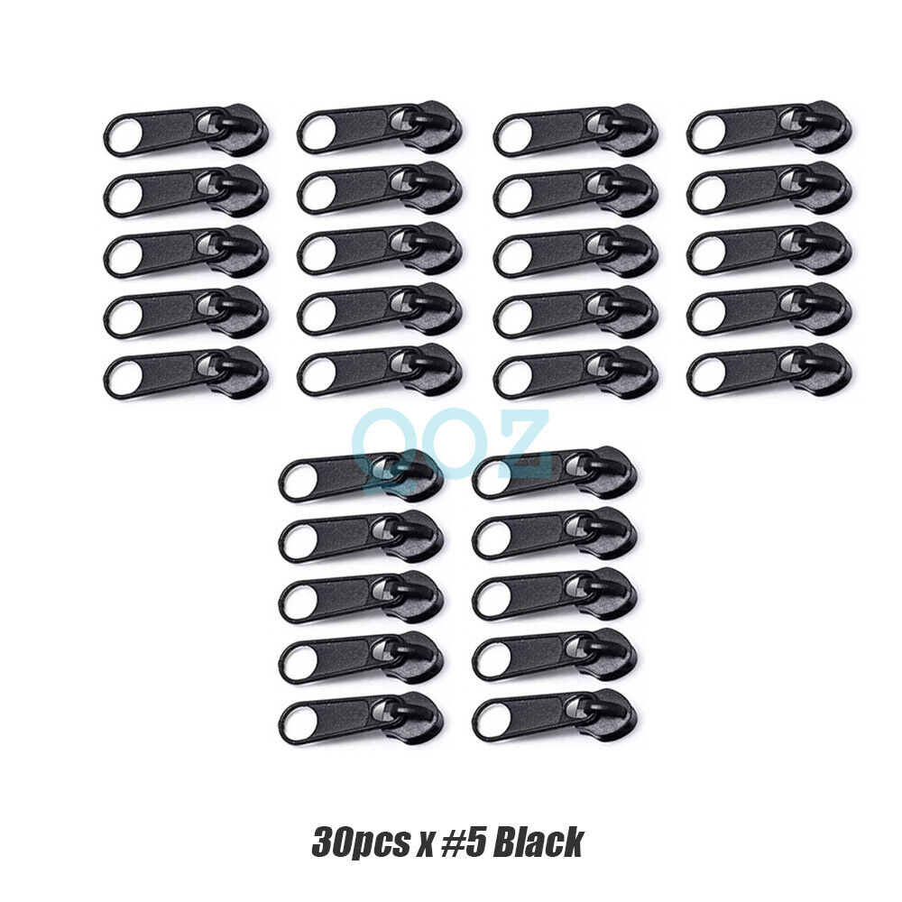 30x Universal Zippers Head Repair Kit Replacement Instant Zip Slider Zipper