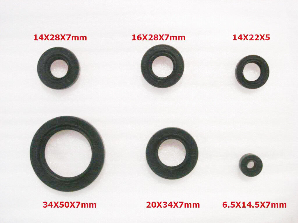 Oil Seals Kit 14x28x7mm 16x28x7mm 14x22x5mm 34x50x7mm 20x34x7mm 6.5x14.5x7mm