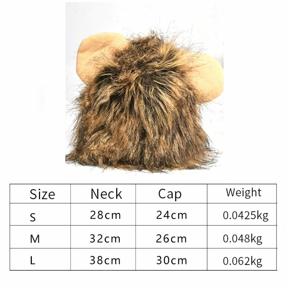 Wig Pet Small Dog Cats Costume Lion Mane Wig Cap Hat For Cat Dogs Fancy Costume