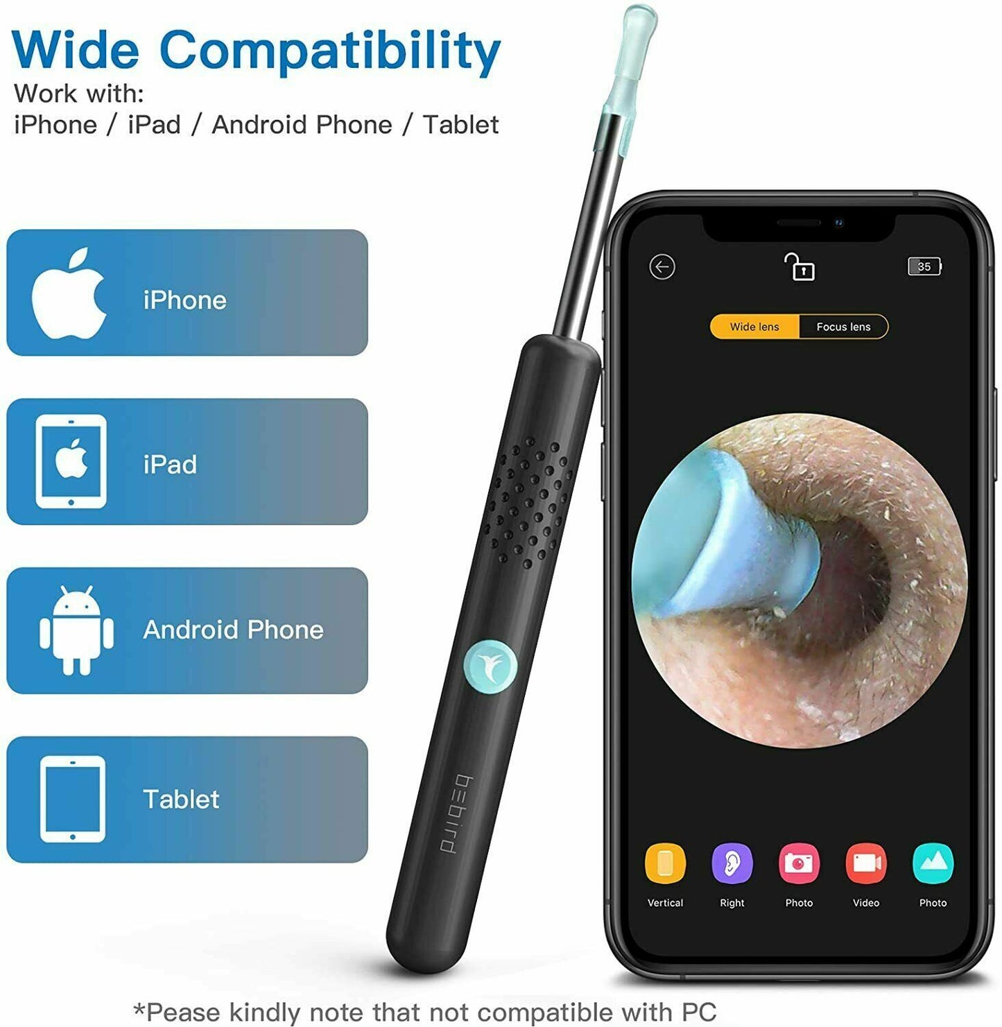 Bebird Ear Wax Removal Ear Camera Cleaning Endoscope Spoon Mini Ear Picker 1080P