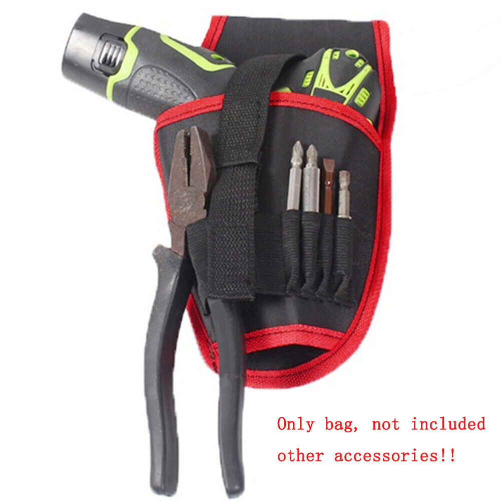 Set Drill Holster Tool Belt Pouch Bit Holder Hanging Waist Bag Drill STOCK