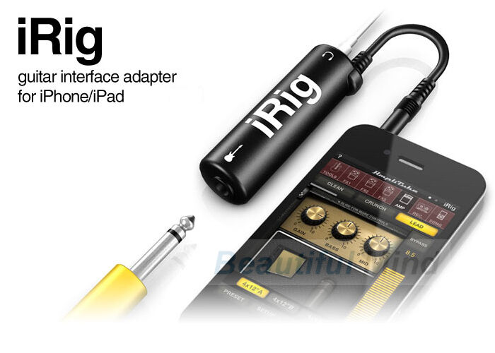 New AmpliTube iRig Interface Guitar Adapter for iPad iPhone iPod Touch