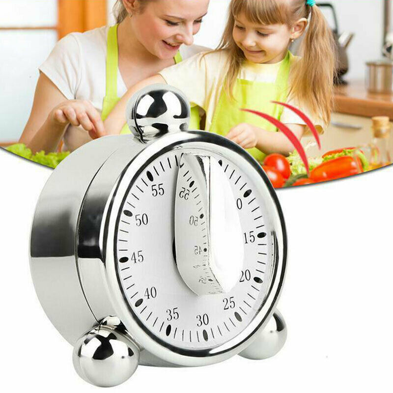 60 Minutes Mechanical Timer Kitchen Baking Cooking Reminder Loud Alarm Clock