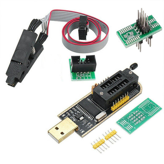 2pcs USB CH341A 24 25 Series EEPROM Flash Programmer Module +SOIC8 SOP8 Test Clip