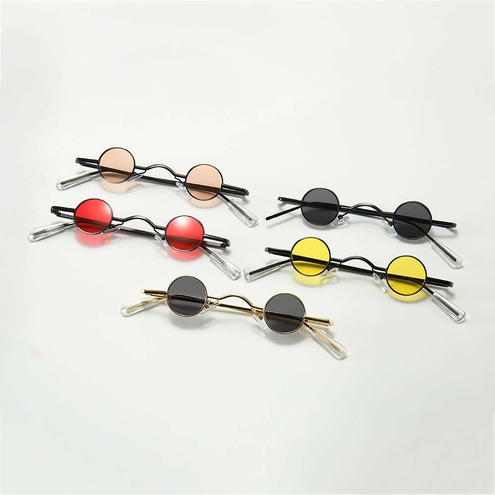 Retro Mini Sunglasses Women Round Metal Frame Small Fashion Framed Sun Glasses