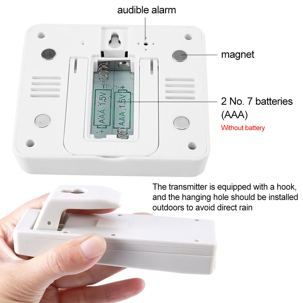 Wireless Digital Fridge Thermometer Freezer Alarm Gauge Monitor Sensors Outdoor