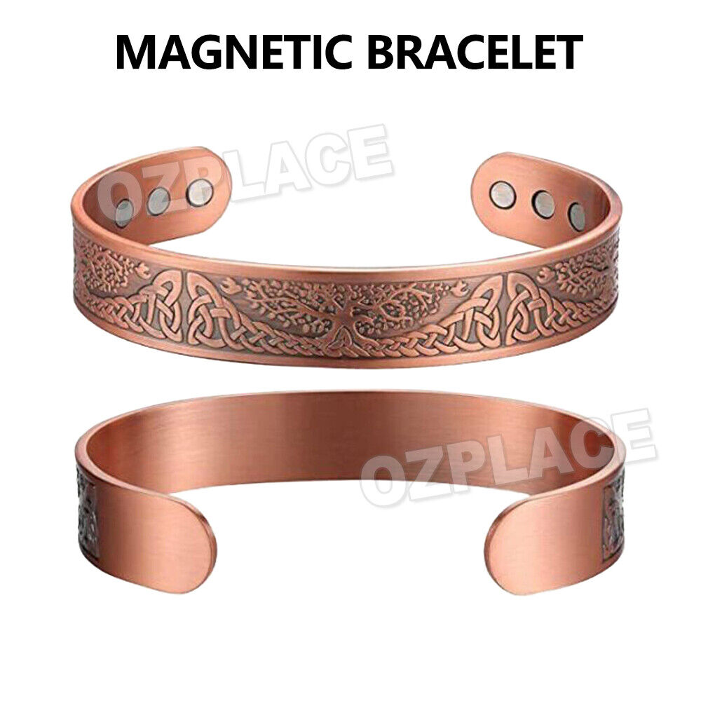 Pure Copper Magnetic Bracelet Arthritis Pain Relief Bangle Healing Therapy Gift