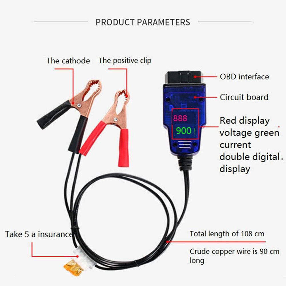 Tools OBD Memory Saver for Auto Car Emergency Power Supply Battery Clip