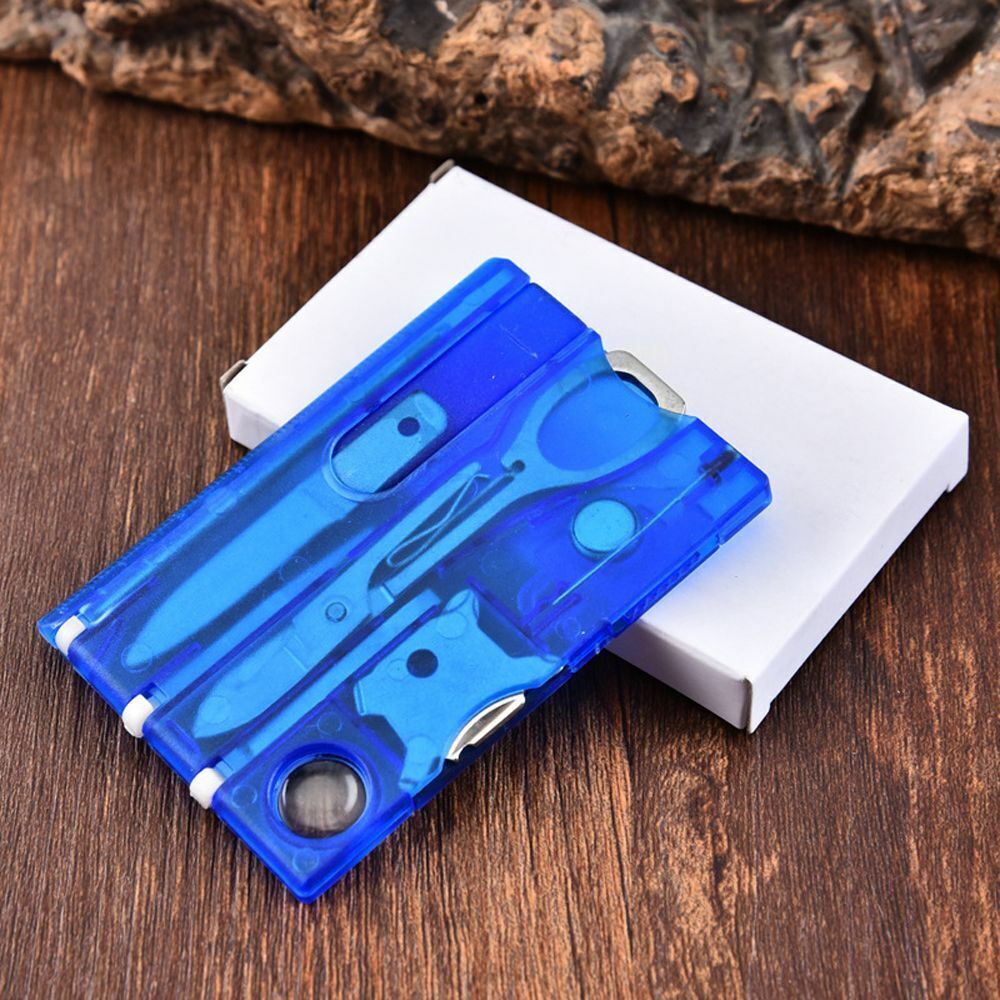 2x Multi Tool Credit Card Size Kit LED Functional Switzerland Knife 12 in 1 Light