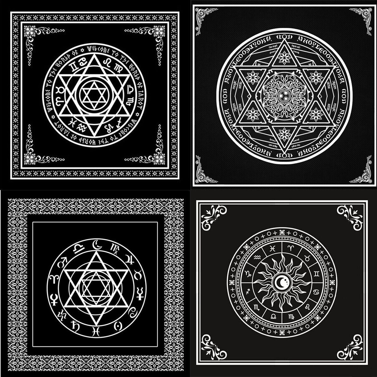 Tablecloth Pendulum Magic Pentacle Runes Altar Table Cloth Divination 49x49cm