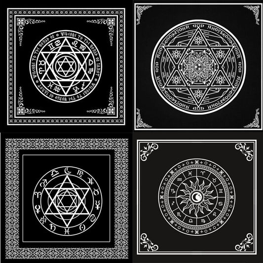 Tablecloth Pendulum Magic Pentacle Runes Altar Table Cloth Divination 49x49cm