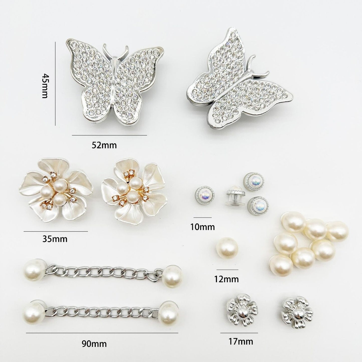 Rhinestone Faux Pearl Girl Shoes Charms Bling For Croc Shoe DIY Accessories