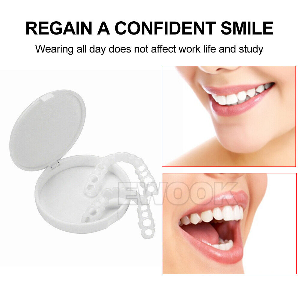 Snap On Bottom /Upper Lower False Teeth Dental Veneers Dentures Fake Tooth Smile