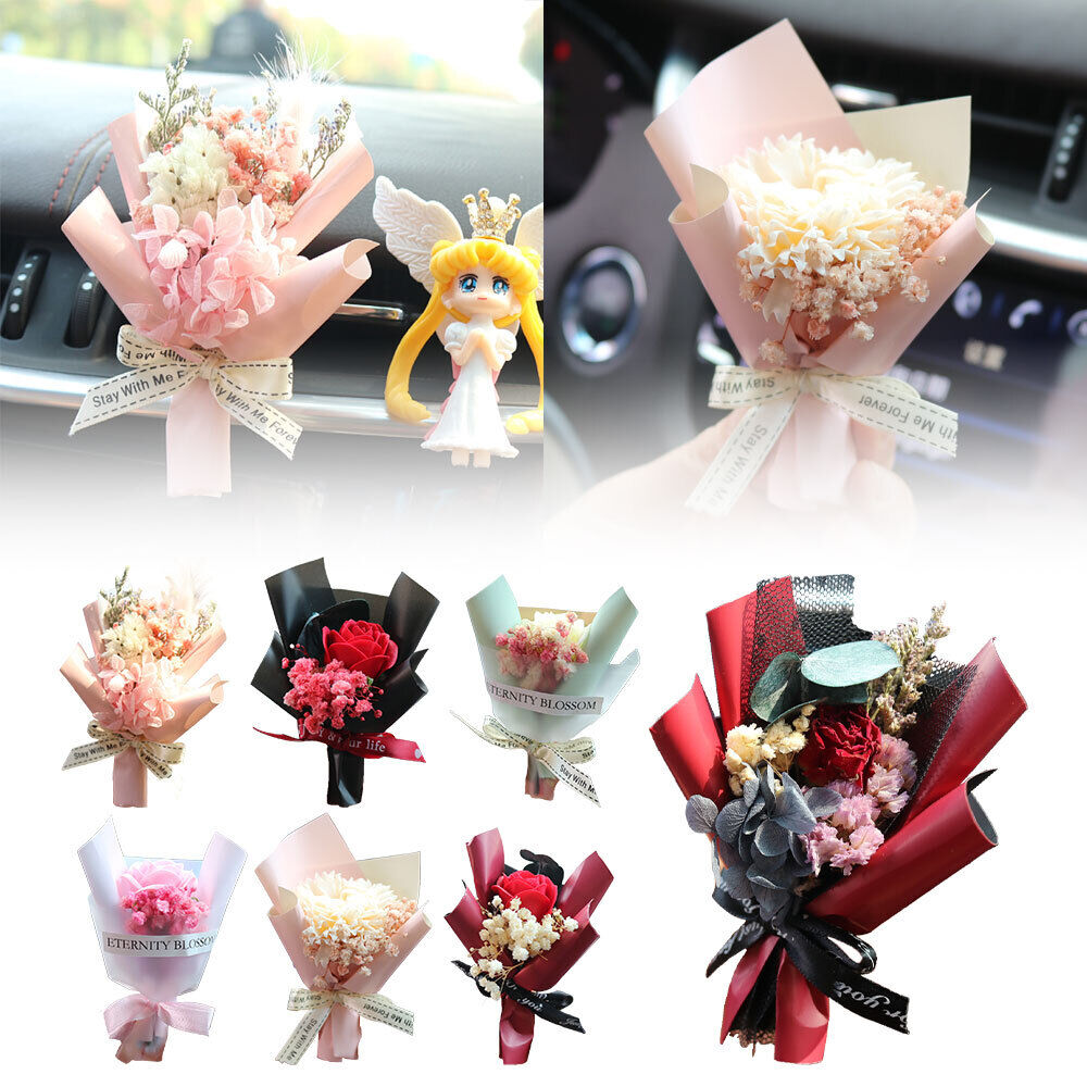 Mini Flowers Bouquet Car Air Freshener Vent Clip Creative Fragrance Clip #T