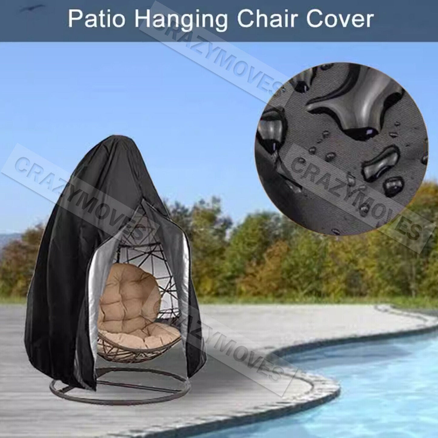 Swing Egg Chair Cover Furniture Garden Rattan Outdoor Rain Waterproof VIC