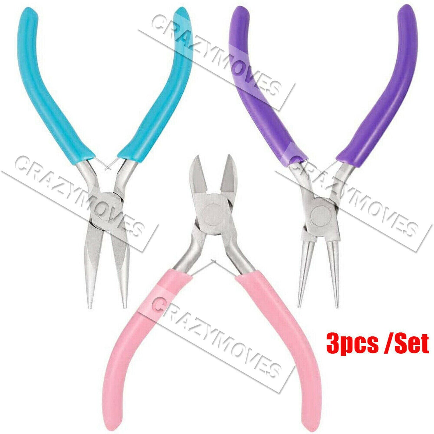 3pcs Round Nose Pliers Beading Jewellery Making Tools Wire Cutters Combo Tools