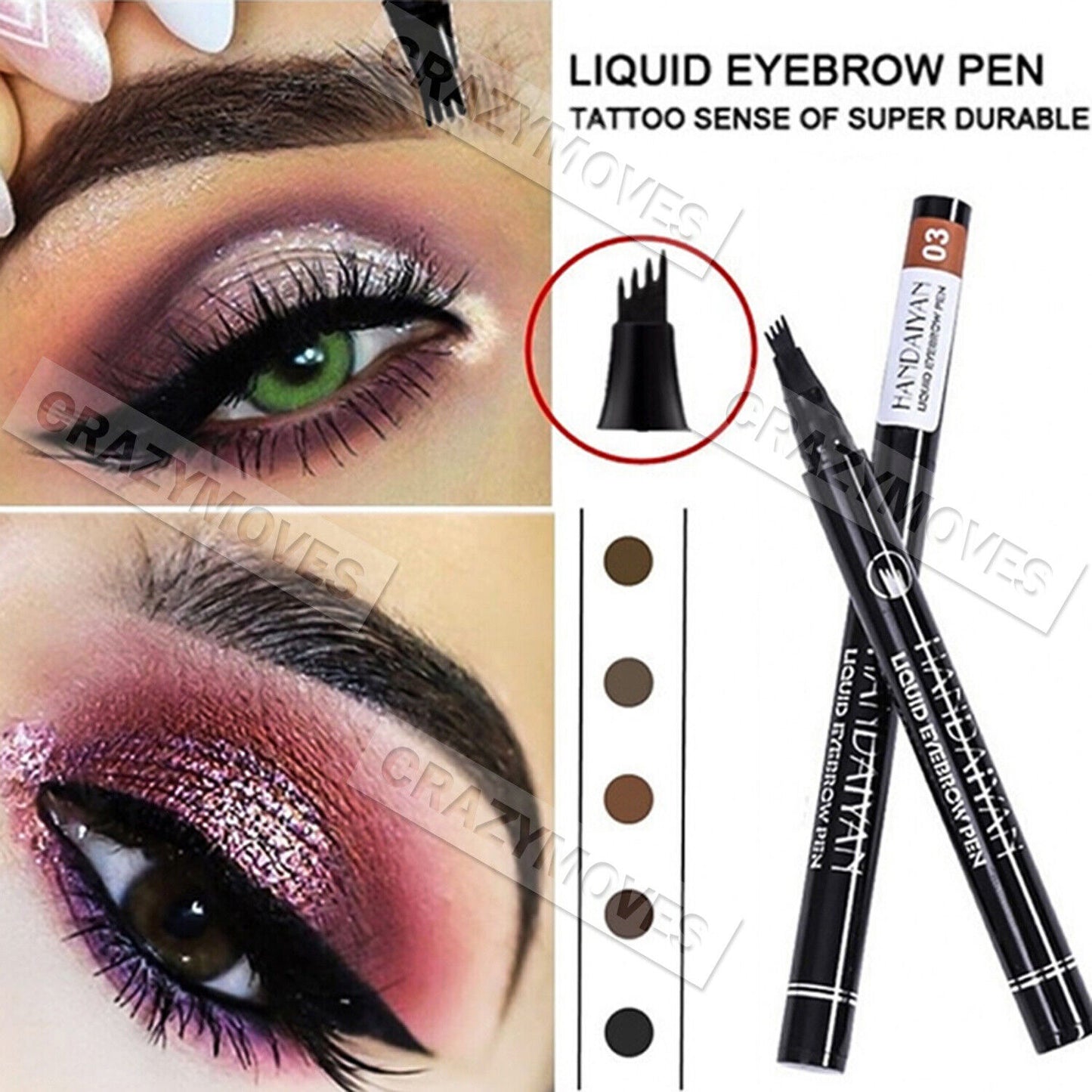 New Microblading Tattoo Eyebrow Ink Pen Eye Brow Pencil Brow Enhancer Stencil