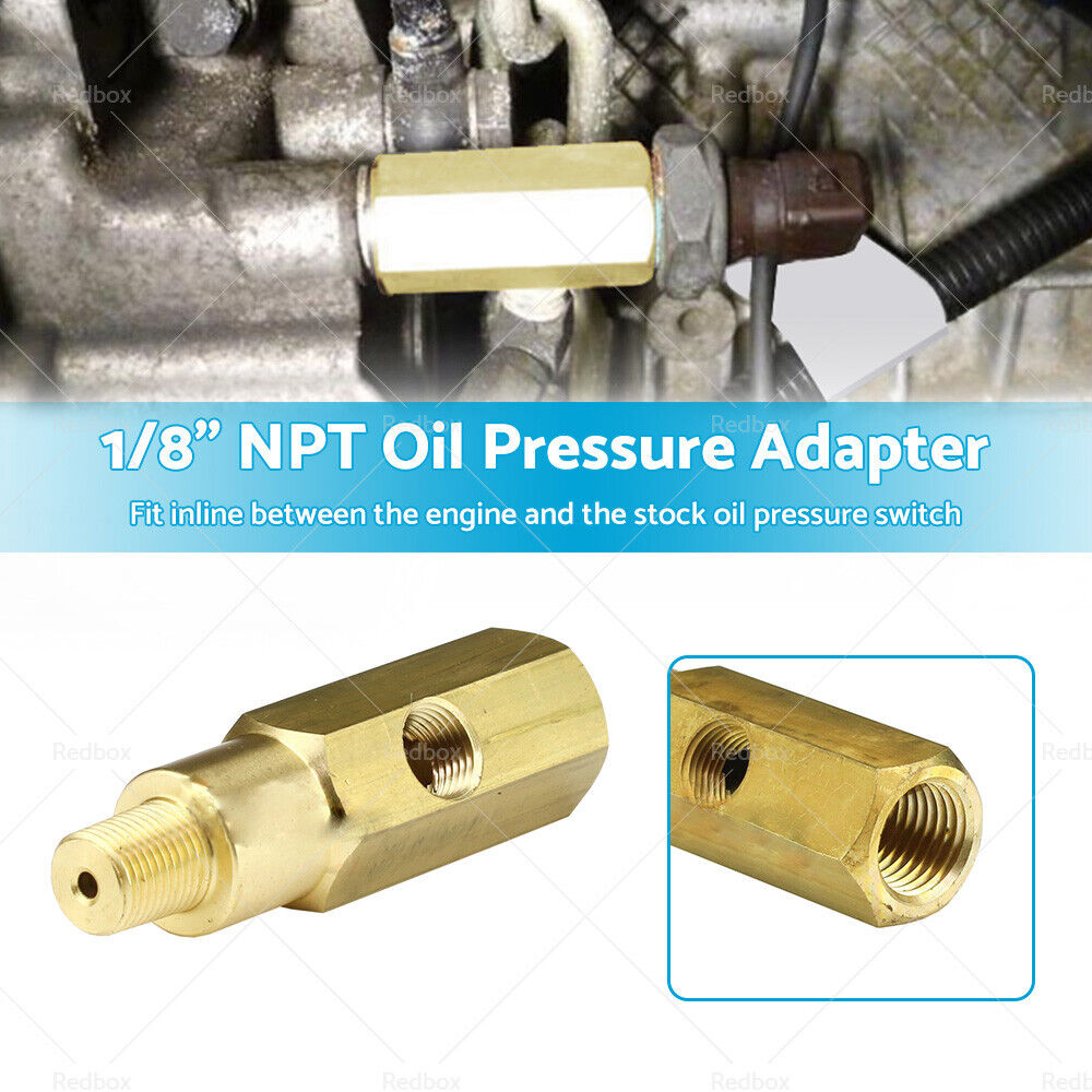 Oil Pressure Gauge Adapter 1/8" NPT Male/Female Thread with 1/8" NPT