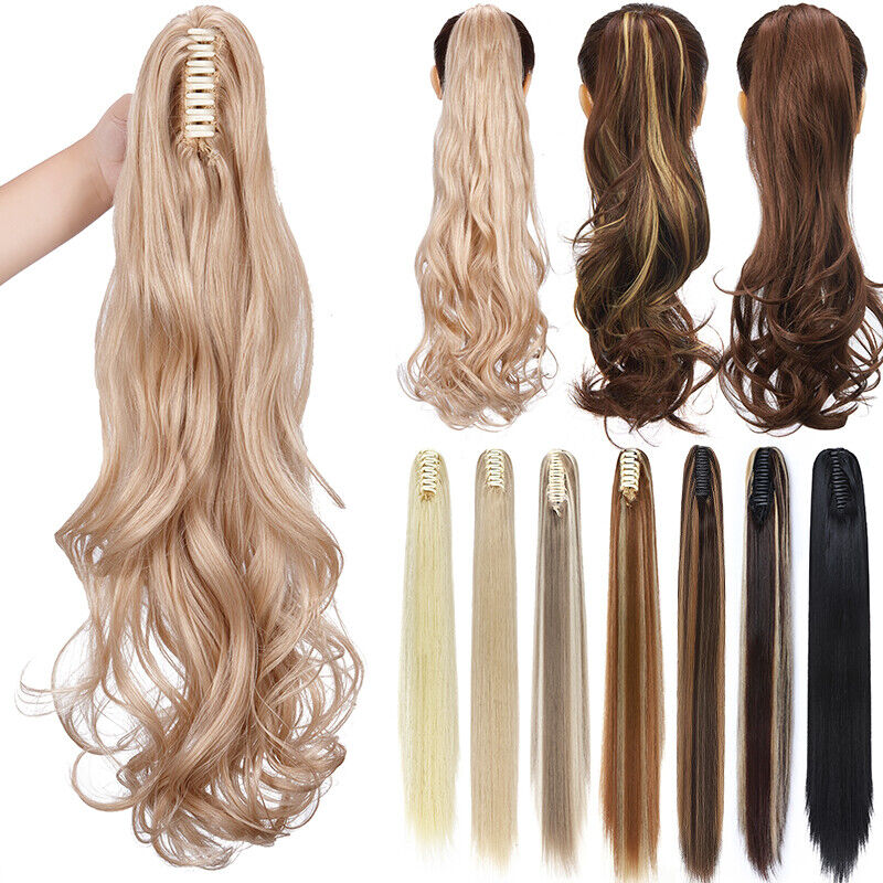 Long Thick Natural Claw Ponytail Clip Hair Extensions Pony Tail As Human Real