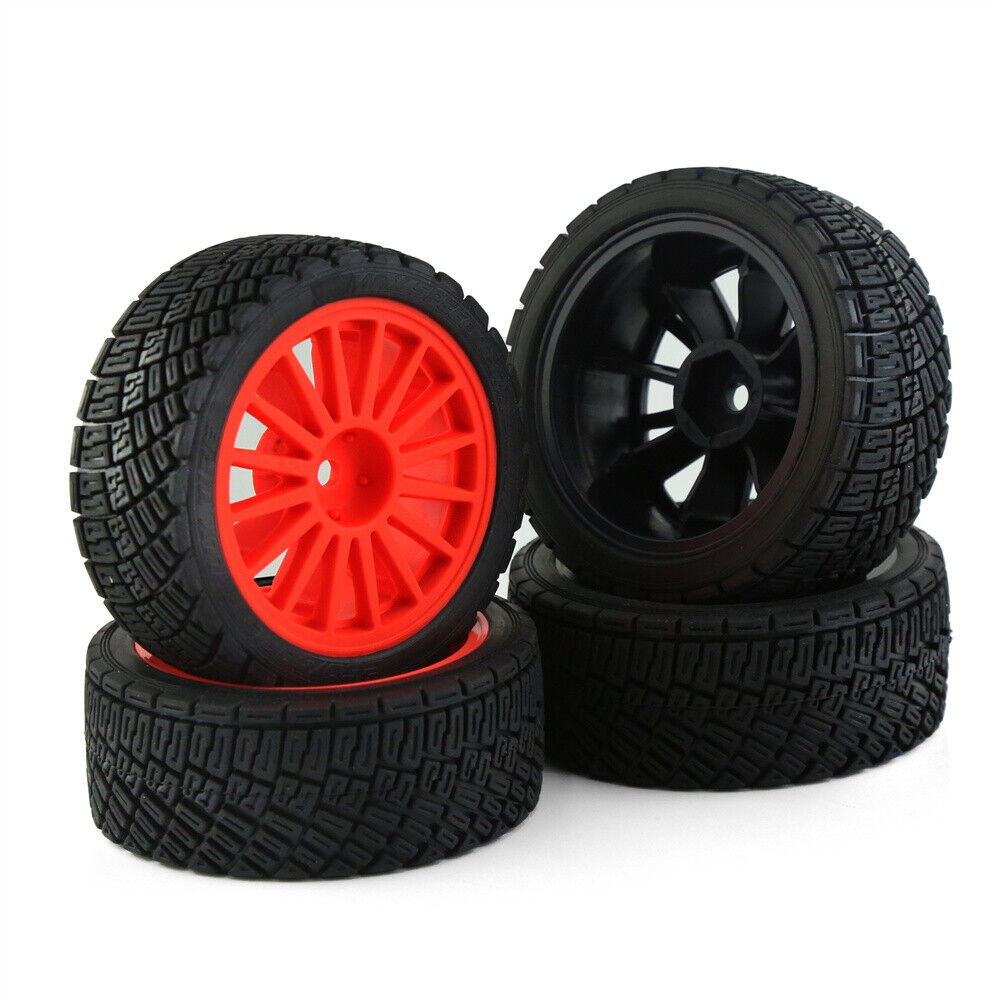 For HPI KYOSHO Tamiya 1:10 WRC TT02 XV01 RC Car 4PCS Tyre Drift Wheel Hub Tires