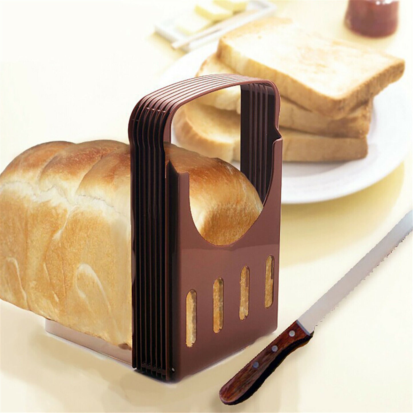 Pro Bread Slicer Loaf Toast Cutter Mold Maker Slicing Cutting Guide Kitchen Tool