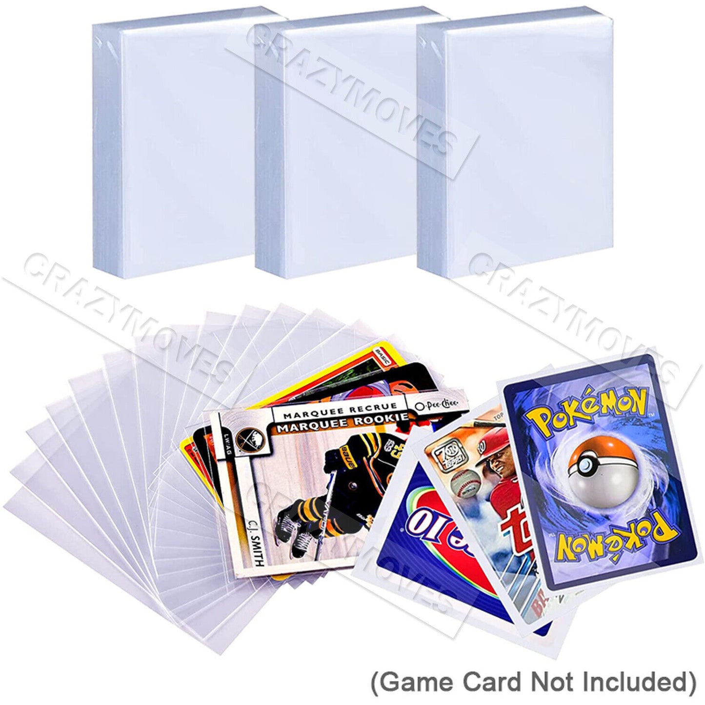 100pcs Regular Trading Card Soft Sleeves Ultra Clear Plastic Penny Protector