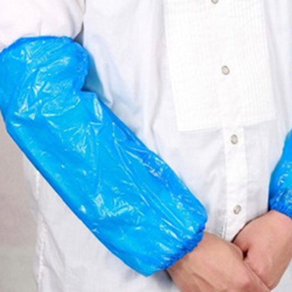 100Pcs Plastic Arm Sleeve Protective Disposable Covers Hospital Kitchen Saloon