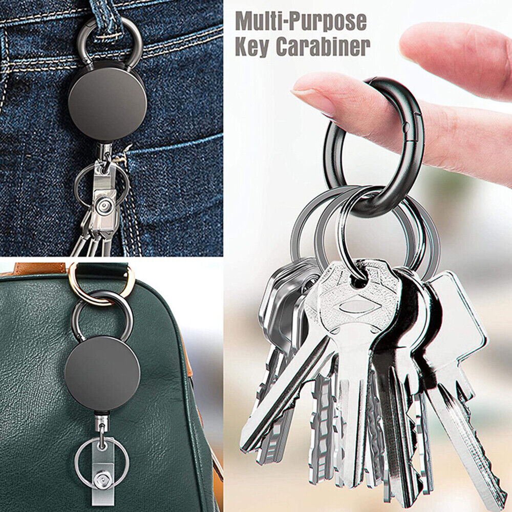 Pull Ring Retractable Key Chain Recoil Keyring Wire Rope Camping Key Holders