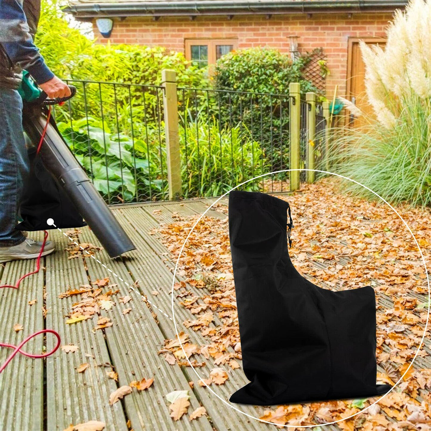 Replacement Black Zip Leaf Blower Vacuum Bag Garden Lawn Leaves Storage Bags