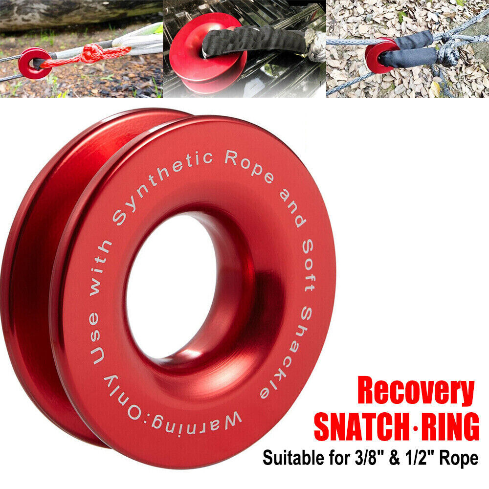 41000lbs Recovery Ring Snatch Ring Block Pulley Soft Shackle Winch Rope Off Road