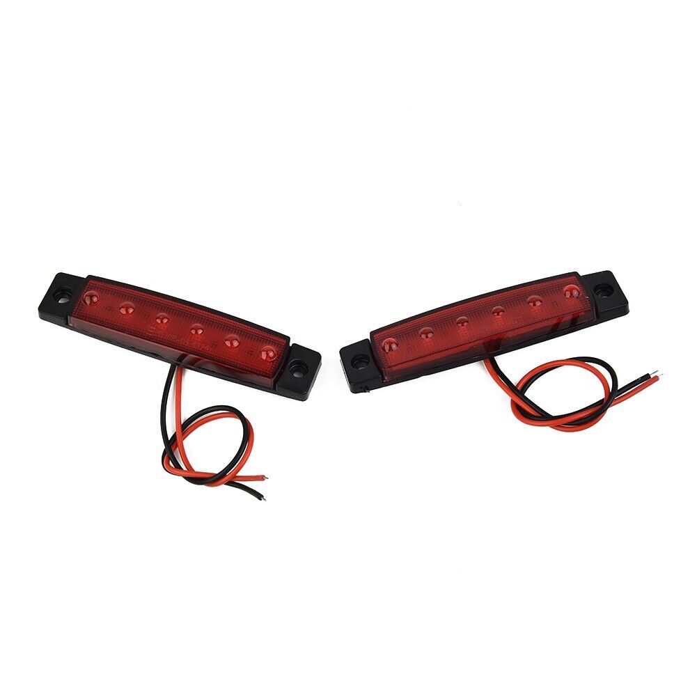 Set of 2 Waterproof 6 LED Red Brake Stop Tail Lights for Trucks and Trailers