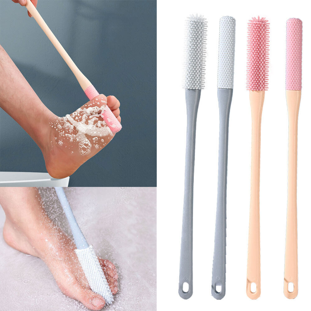 Toe Gap Cleaning Brush, Foot Scrubber in Shower, Long Handle Silicone Foot Brush