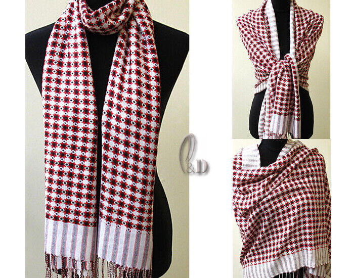 UNISEX'S PLAIDS JACQUARD SOFT PASHMINA WRAP SCARF/SHAWL SC084