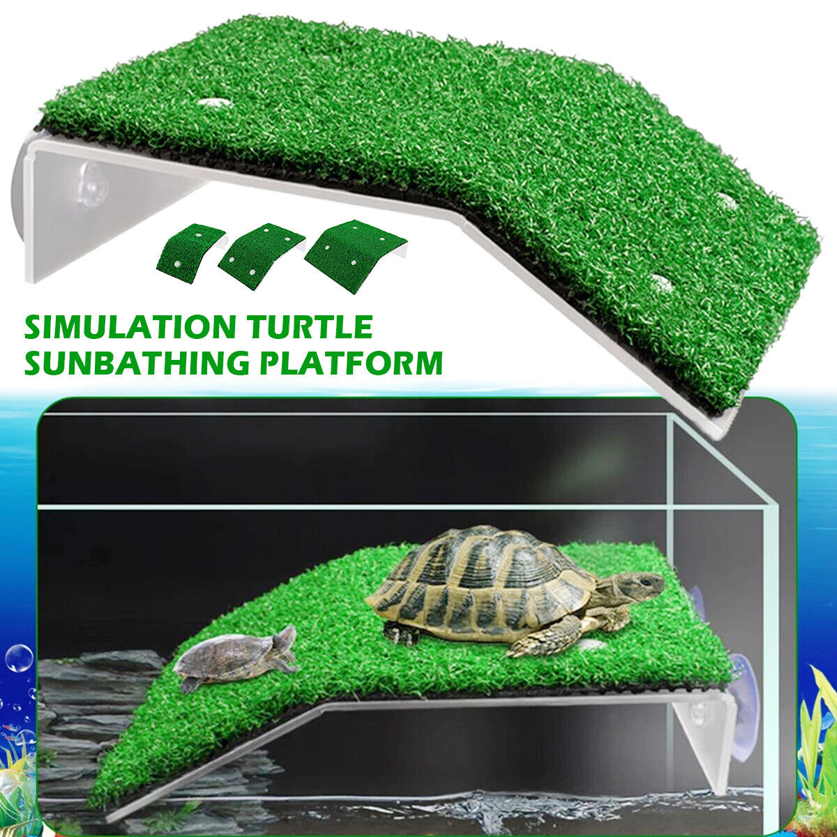 Turtle Basking Platform with Simulation Turf Turtle Resting Terrace with