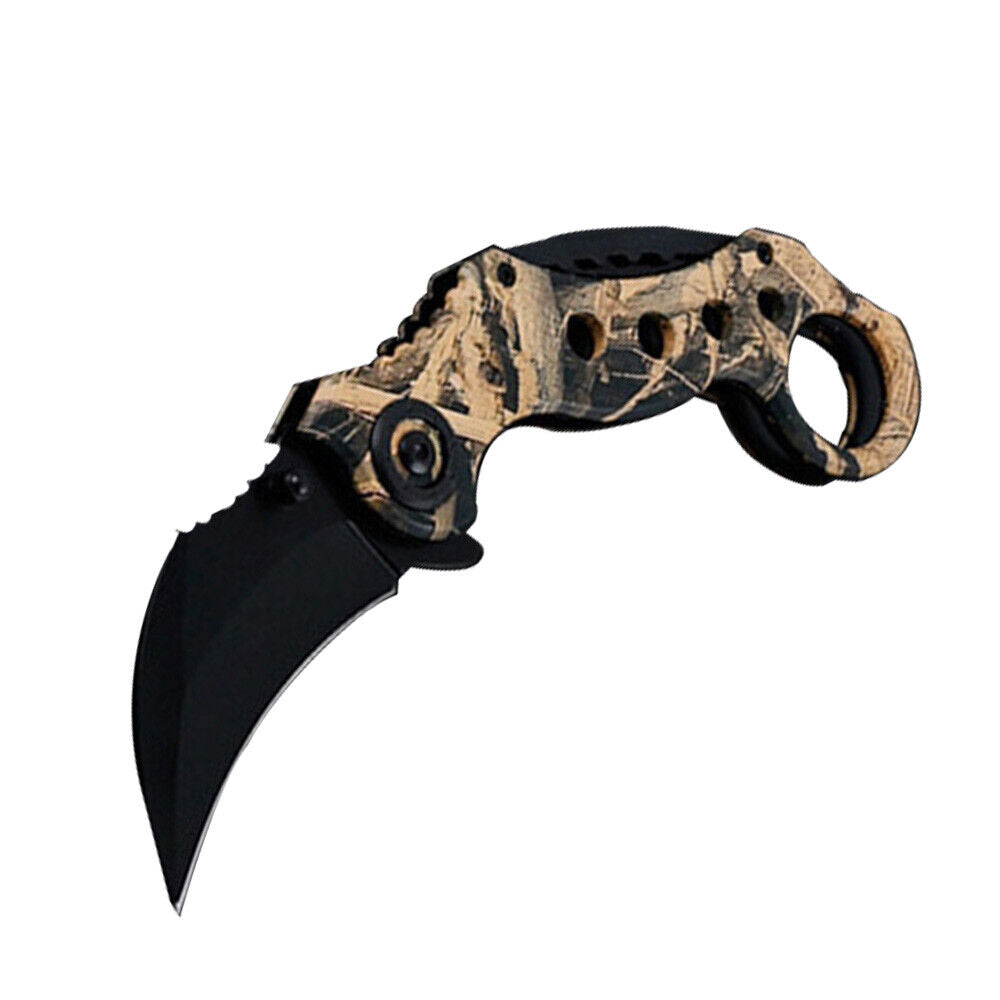 Karambit Folding Knife Survival Tactical Camping Hunting Claw Pocket Knife