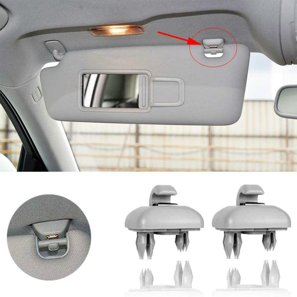 2x Sun Visor Clip Holder Hook Bracket For Audi A1 A3 A4 Q3 Q5 TT 8U0857562A Gray