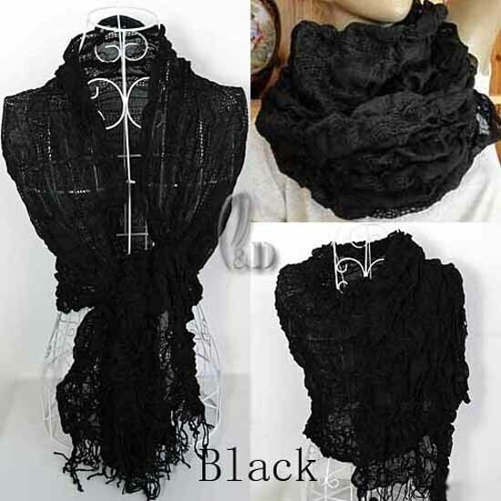 WINTER WARMER KNITTED PLEATED BUBBLE WRAP SCARF/SHAWL SC020