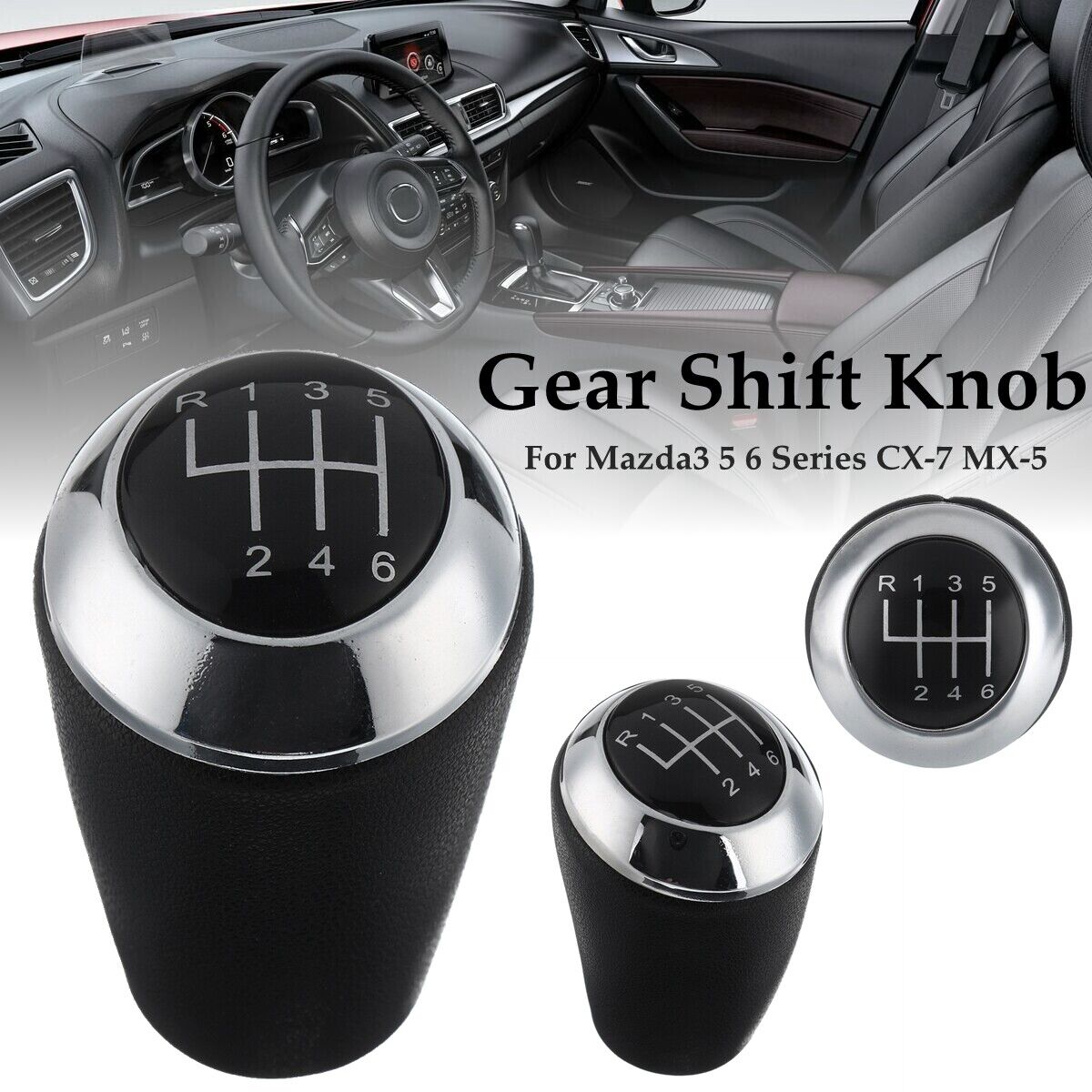 For Mazda 3 5 6 Series CX-7 MX-5 6 Speed Gear Stick Shifter Lever Knob Manual