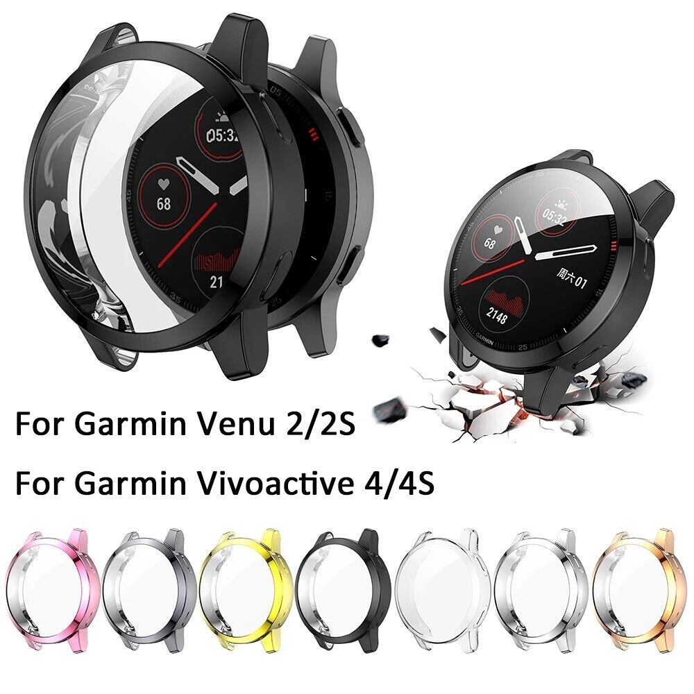 For Garmin Venu 2 2S Vivoactive 4 4S Soft Full Case Screen Protector Cover