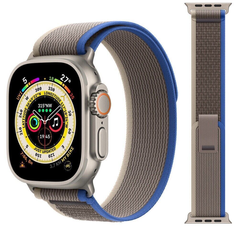 Trail Loop Apple Watch Band Strap IWatch Series SE Ultra 42 44 49mm Blue Gray