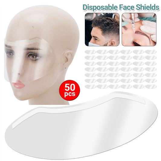 50PCS Disposable Face Shields 20x10cm Bath Visor for Adults for Lash Aftercare