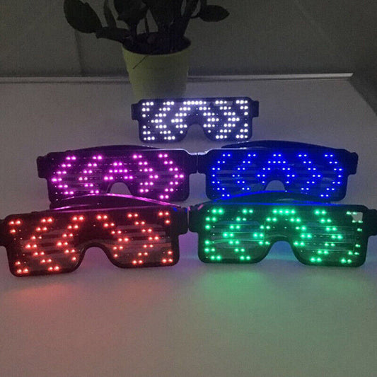 LED Light Up Flashing Neon Rave Glasses El Wire Luminous Sunglasses Party Disco