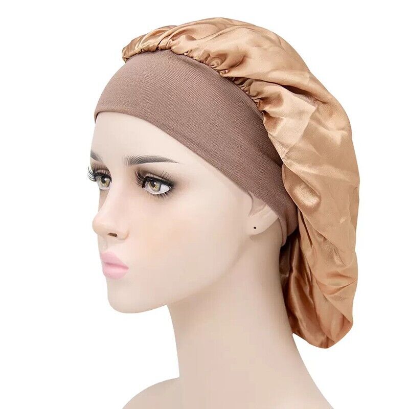 Sleeping Bonnet Hair Wrap Silk Satin Cap Women Elastic Night Soft Hat Headwear